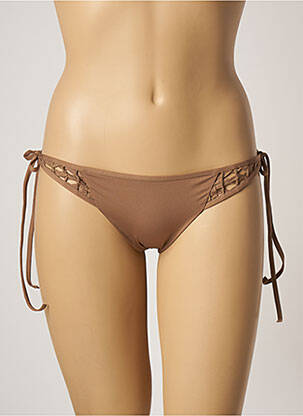 Bas de maillot de bain effet matière satinée bikini marron LA PERLA femme