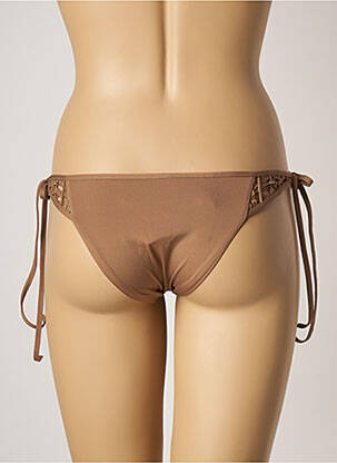 Bas de maillot de bain effet matière satinée bikini marron LA PERLA femme