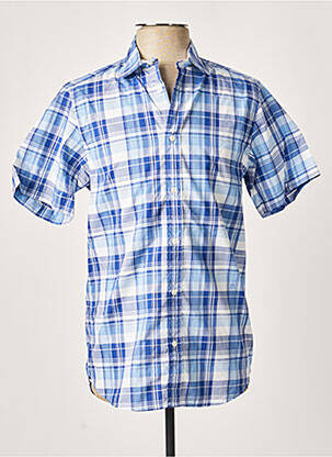 Chemise manches courtes coupe cintrée bleu SERGE BLANCO homme