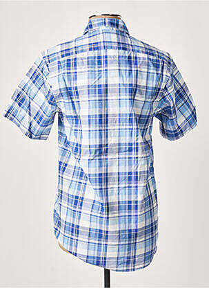 Chemise manches courtes imprimé carreaux bleu SERGE BLANCO homme