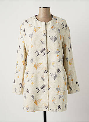 Manteau long coupe droite sans capuche beige ONE STEP femme