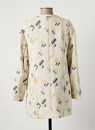 Manteau long fermeture pressionnée sans capuche beige ONE STEP femme