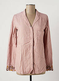 Chemisier tissage crêpe manches longues rose ONE STEP femme