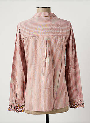 Chemisier tissage crêpe manches longues rose ONE STEP femme