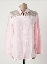 Chemisier tissage crêpe manches longues rose ONE STEP femme
