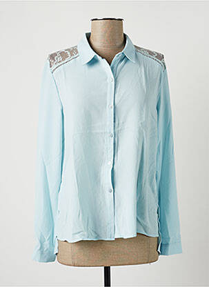 Chemisier tissage crêpe manches longues bleu SO SWEET femme
