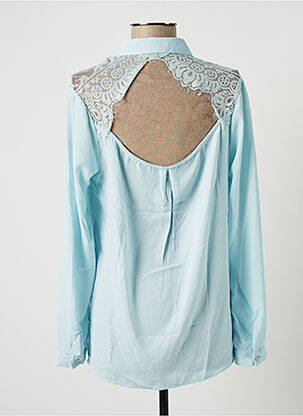 Chemisier tissage crêpe manches longues bleu SO SWEET femme