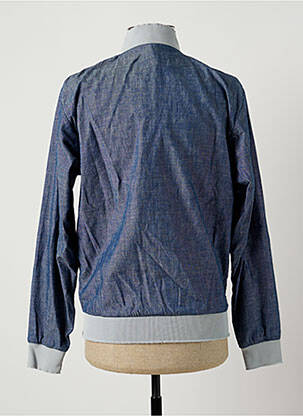 Blouson finition bords-côtes bleu SERGE BLANCO homme