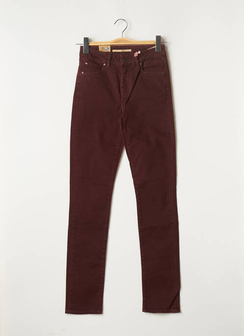 Jeans coupe slim broderie rivets taille normale rouge LEE COOPER femme