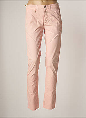 Pantalon chino tissage popeline taille normale rose JOE SAN femme