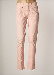 Pantalon chino tissage popeline taille normale rose JOE SAN femme