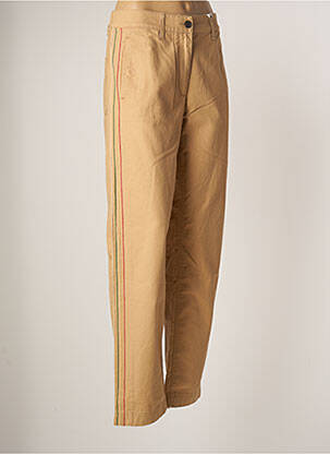 Pantalon droit fermeture zippée sous rabat boutonné taille normale beige TOMMY HILFIGER femme