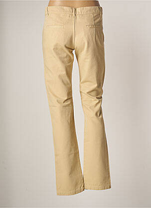 Pantalon chino fermeture zippée sous rabat boutonné taille normale beige PK214 femme