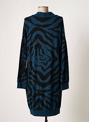 Robe mi-longue manches longues manches longues bleu QUATTRO femme
