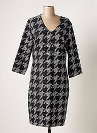 Robe mi-longue manches 3/4 manches 3/4 noir QUATTRO femme