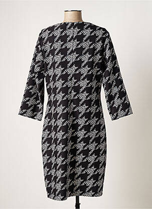Robe mi-longue manches 3/4 manches 3/4 noir QUATTRO femme