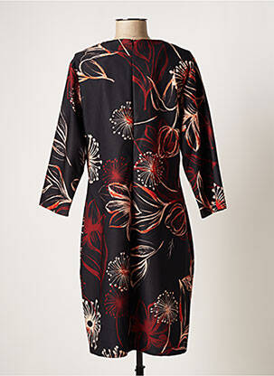 Robe mi-longue manches 3/4 manches 3/4 noir QUATTRO femme