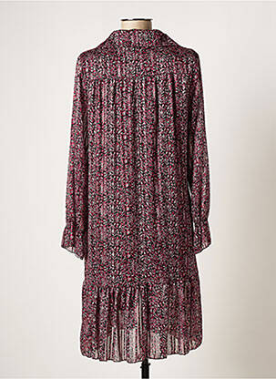 Robe mi-longue coupe fluide manches longues rouge QUATTRO femme