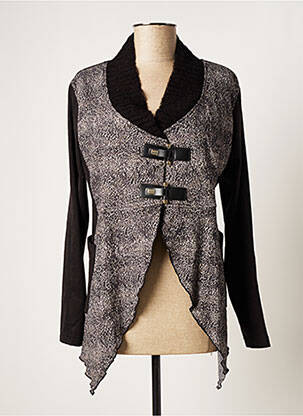 Gilet manches longues coupe cintrée noir QUATTRO femme