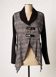Gilet manches longues coupe cintrée noir QUATTRO femme