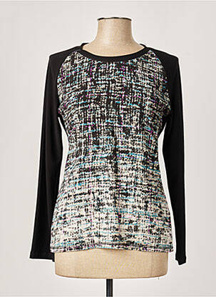 Top tissage crêpe manches longues noir QUATTRO femme