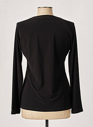 Top tissage crêpe manches longues noir QUATTRO femme