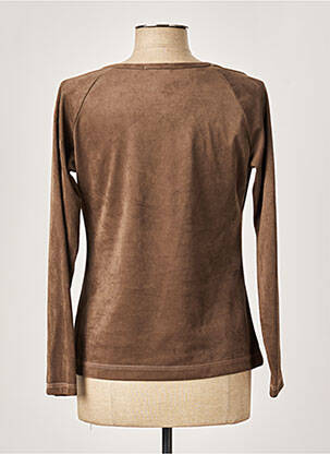Top stretch manches longues marron QUATTRO femme