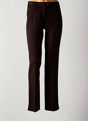 Pantalon droit stretch taille haute marron QUATTRO femme