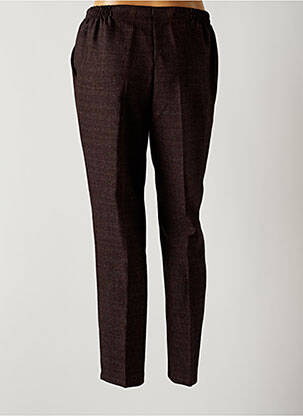 Pantalon droit stretch taille haute marron QUATTRO femme