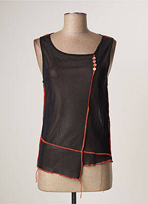 Top stretch sans manche noir GUY DUBOUIS femme