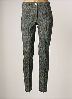 Pantalon chino fermeture zippée sous rabat boutonné taille normale vert LE PETIT BAIGNEUR femme
