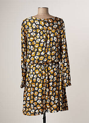 Robe mi-longue imprimé fleurs manches longues jaune LE PETIT BAIGNEUR femme