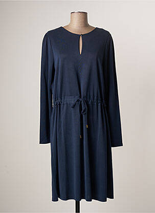Robe mi-longue coupe fluide manches longues bleu LE PETIT BAIGNEUR femme