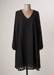 Robe mi-longue coupe fluide manches longues noir LE PETIT BAIGNEUR femme