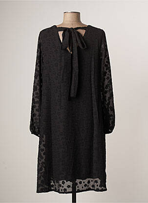 Robe mi-longue coupe fluide manches longues noir LE PETIT BAIGNEUR femme