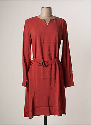 Robe mi-longue manches longues manches longues orange LE PETIT BAIGNEUR femme