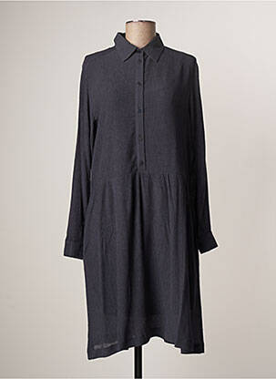Robe mi-longue coupe fluide manches longues bleu LE PETIT BAIGNEUR femme