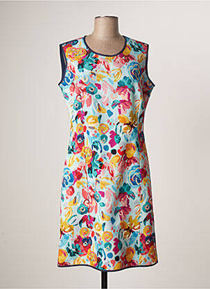 Robe mi-longue imprimé fleurs sans manche bleu MERI & ESCA femme