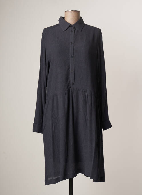 Robe mi-longue coupe fluide manches longues bleu LE PETIT BAIGNEUR femme