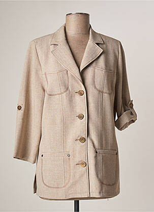 Veste casual epaulette beige FRANCE RIVOIRE femme