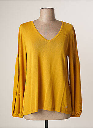 Pull coupe cintrée manches longues jaune LE PETIT BAIGNEUR femme