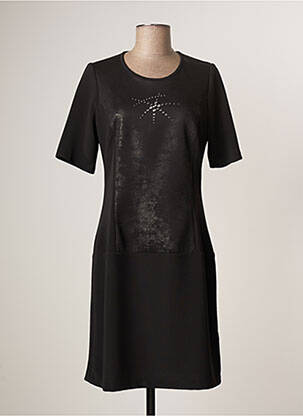 Robe mi-longue manches courtes manches courtes noir GUY DUBOUIS femme