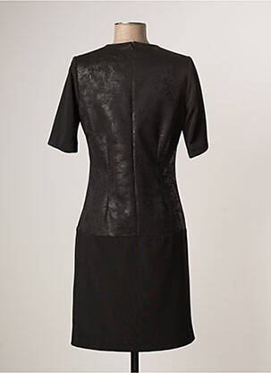 Robe mi-longue manches courtes manches courtes noir GUY DUBOUIS femme