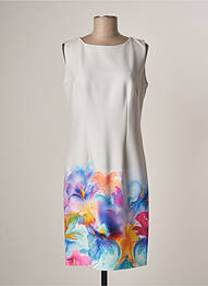 Robe mi-longue imprimé fantaisie sans manche gris GUY DUBOUIS femme
