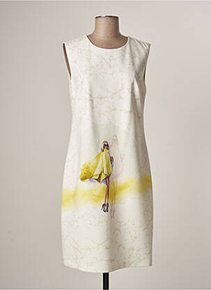 Robe mi-longue imprimé fantaisie sans manche blanc MERI & ESCA femme
