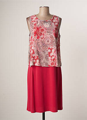 Robe mi-longue coupe fluide sans manche rose MERI & ESCA femme