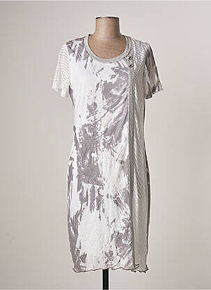 Robe mi-longue manches courtes manches courtes gris MERI & ESCA femme