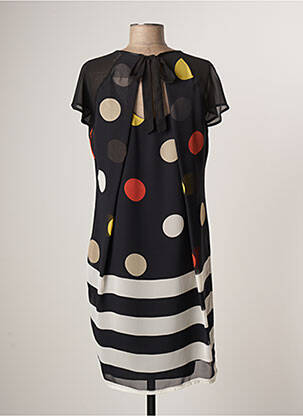 Robe mi-longue coupe fluide manches courtes noir MERI & ESCA femme