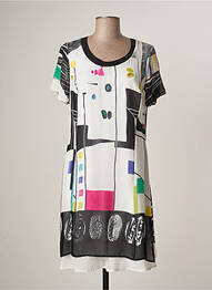 Robe mi-longue coupe fluide manches courtes noir GUY DUBOUIS femme