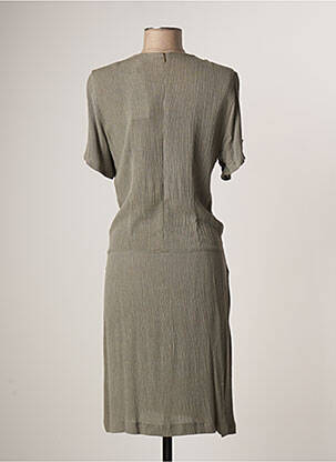 Robe mi-longue manches courtes manches courtes vert MERI & ESCA femme